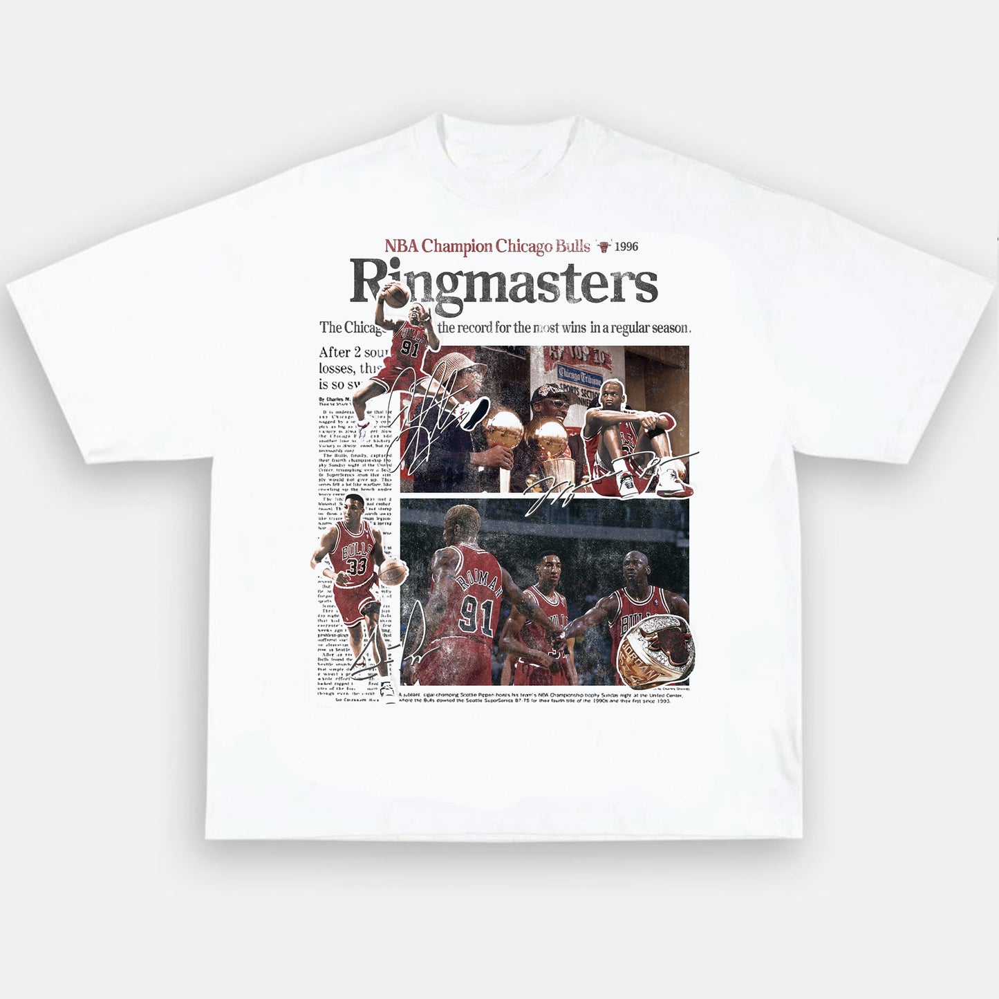 1996 CHICAGO BULLS NBA CHAMPIONS T-SHIRT | Personalize with Your Name