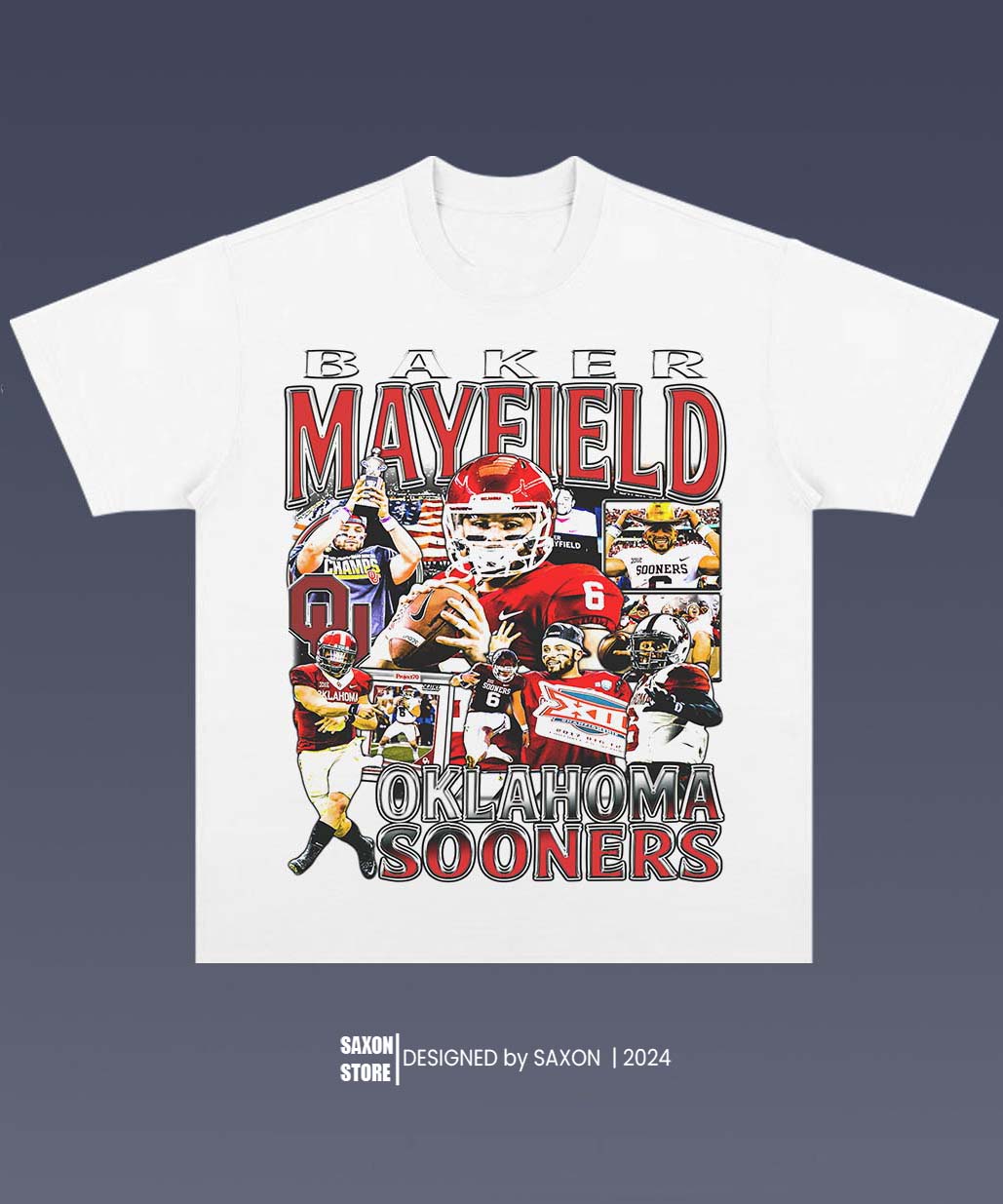 BAKER MAYFIELD OKLAHOMA 1.0 TEE - AMERICAN FOOTBALL GRAPHIC TEE