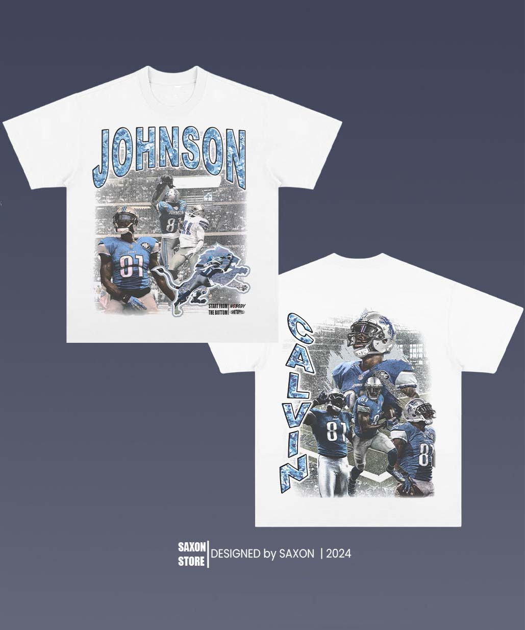 CALVIN JOHNSON 1.0 TEE - AMERICAN FOOTBALL GRAPHIC TEE
