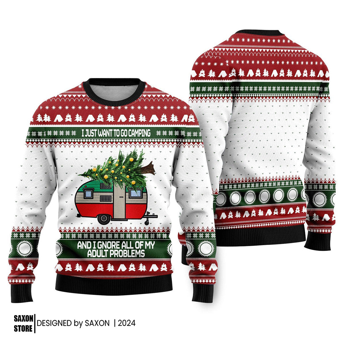 Camping Ugly Christmas Sweater