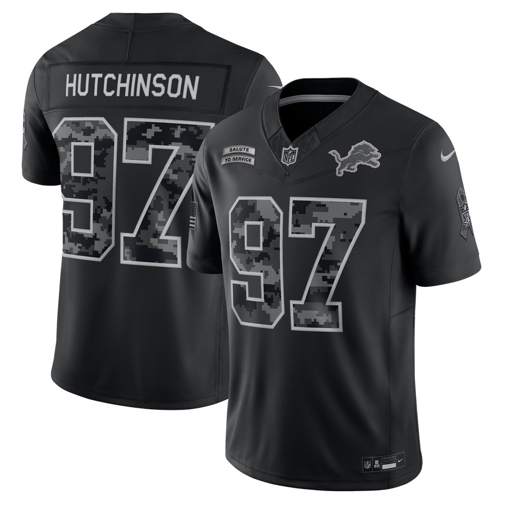 Detroit Lions 2026 Salute to Service Stitched Limited Jersey - Black