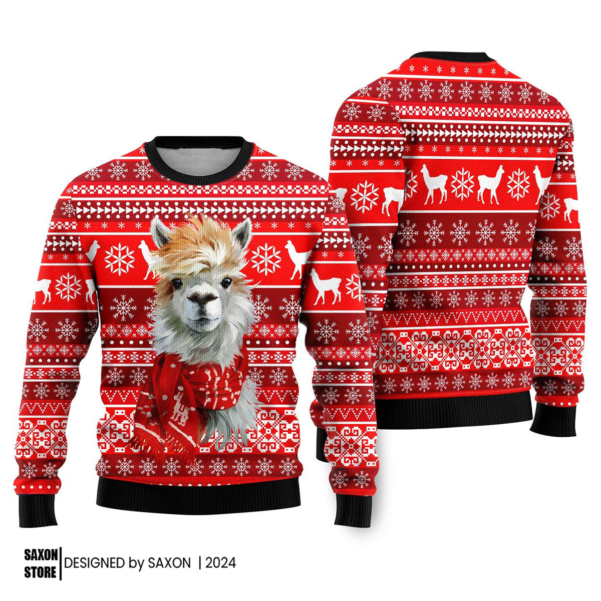 Festive Llama Xmas Ugly Christmas Sweater