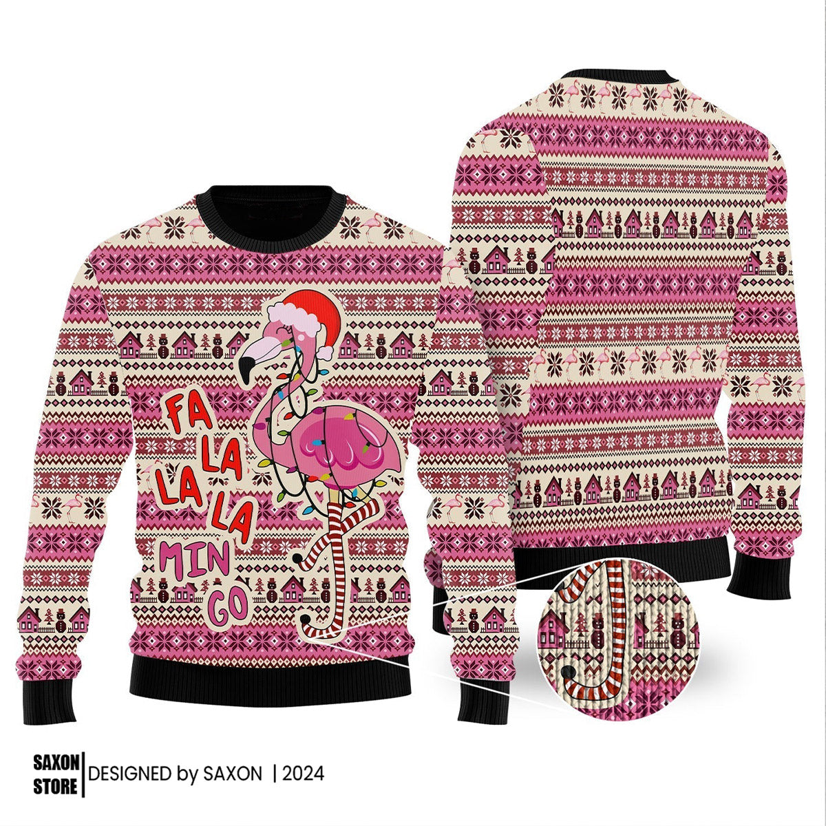 Flamingo Ugly Christmas Sweater For Maen & Women Adult