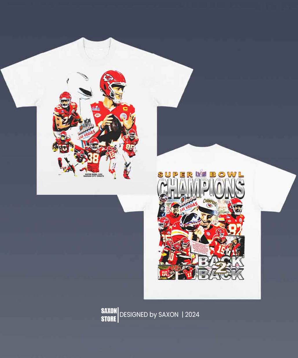 KC CHIEFS SUPER BOWL LVIII 1.2 - AMERICAN FOOTBALL GRAPHIC TEE