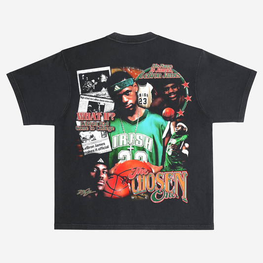 Lebron James King of Akron Heavyweight Graphic Tee Shirt