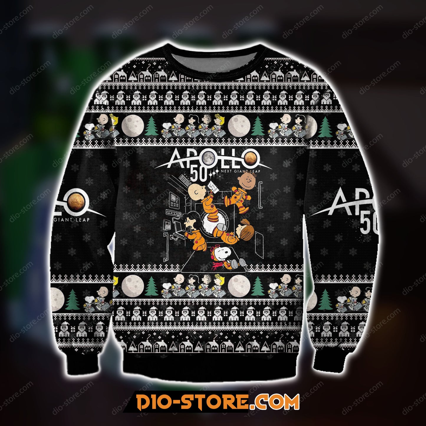 3D All Over Print Knitting Pattern Apolo Ugly Christmas Sweater Hoodie All Over Printed