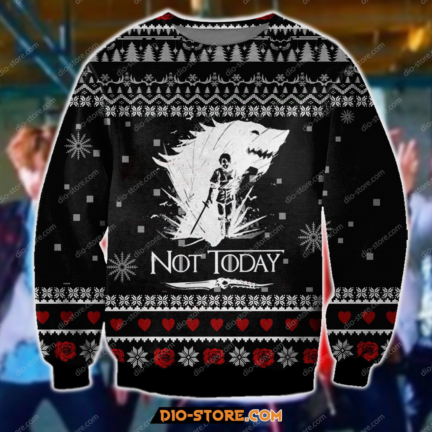 3D All Over Print Game Of Thrones β Not Today Ugly Christmas Sweater Hoodie All Over Printed