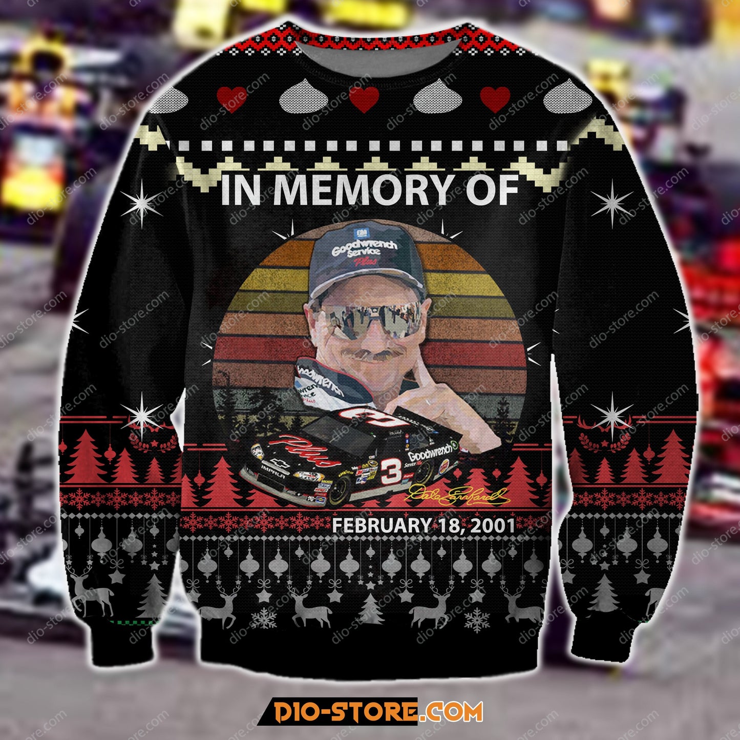3D All Over Print Dale Earnhardt Ugly Christmas Sweater Hoodie All Over Printed