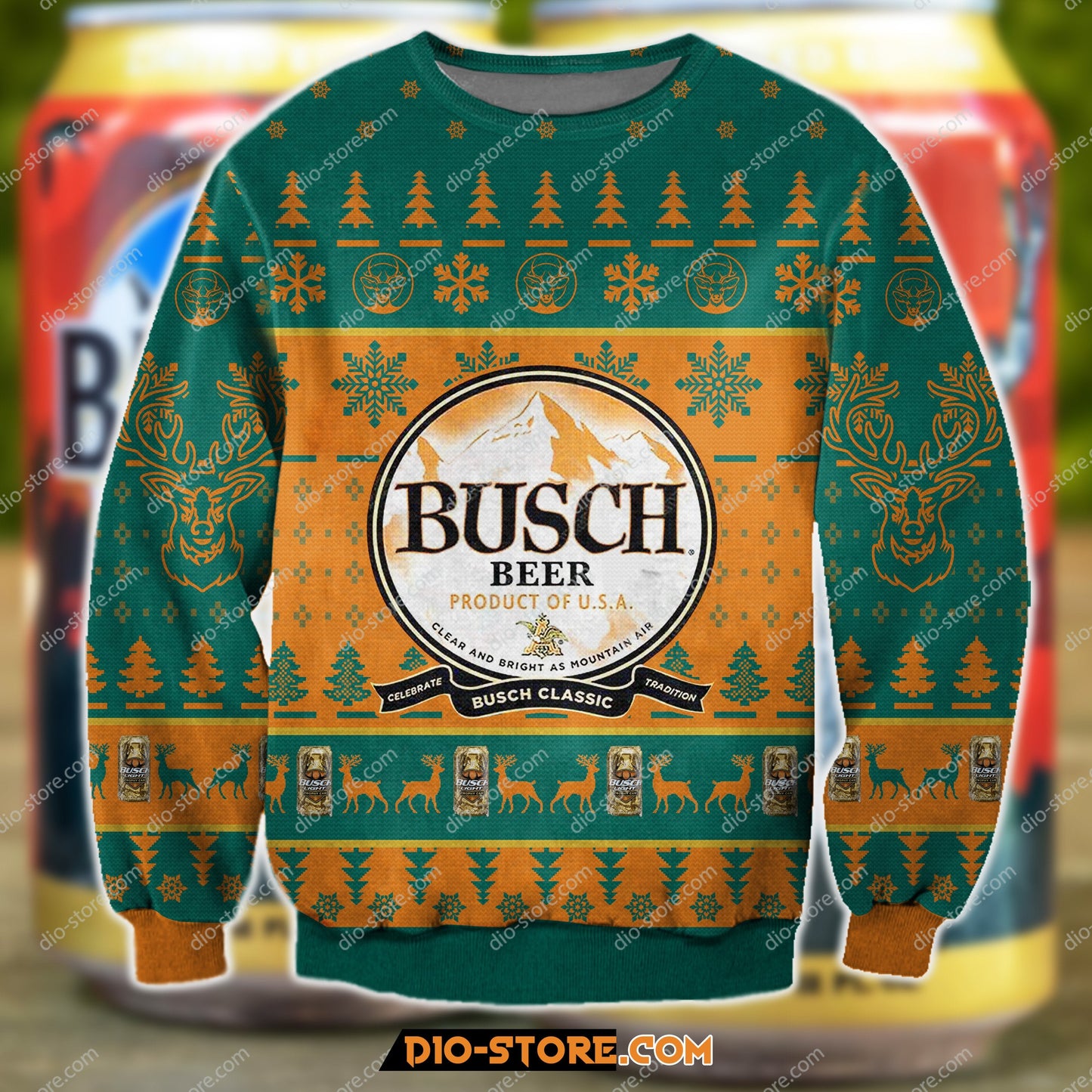 3D All Over Print Busch Buck Hunter Ugly Christmas Sweater Hoodie All Over Printed