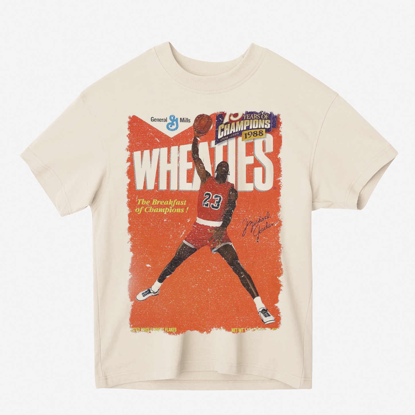 WHEATIES MICHAEL JORDAN 1988 VINTAGE Heavyweight Graphic Tee Shirt