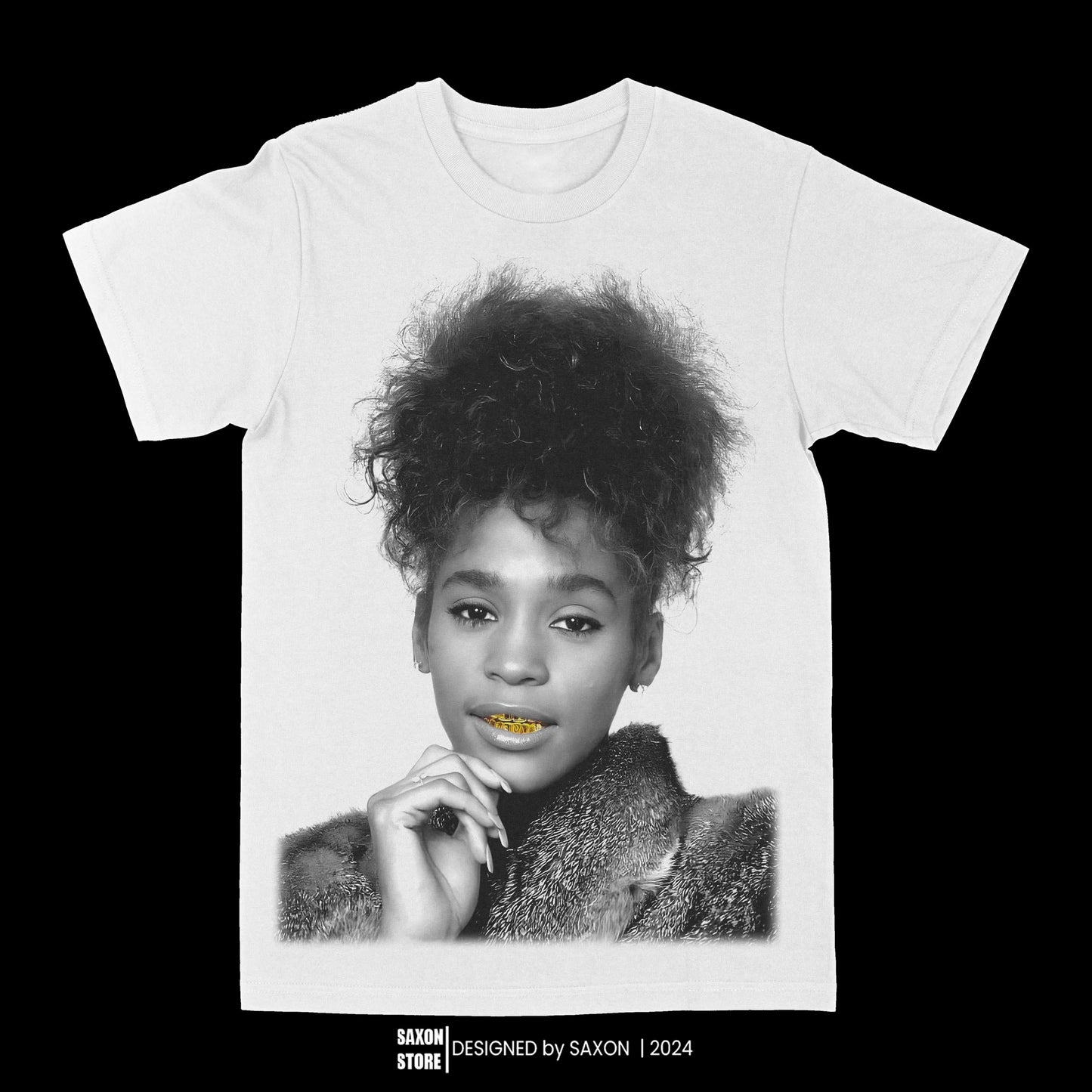 Whitney Houston "Gold Grill" Graphic Tee