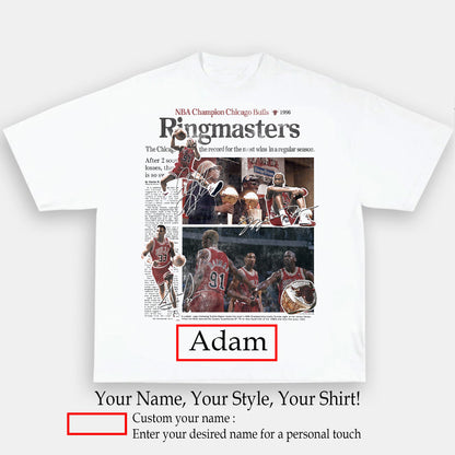 1996 CHICAGO BULLS NBA CHAMPIONS T-SHIRT | Personalize with Your Name