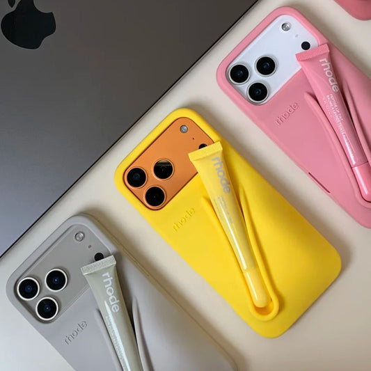 Rhode Phone Case Lip case Minimalist Solid Color Rhode Soft Silicone Phone Case