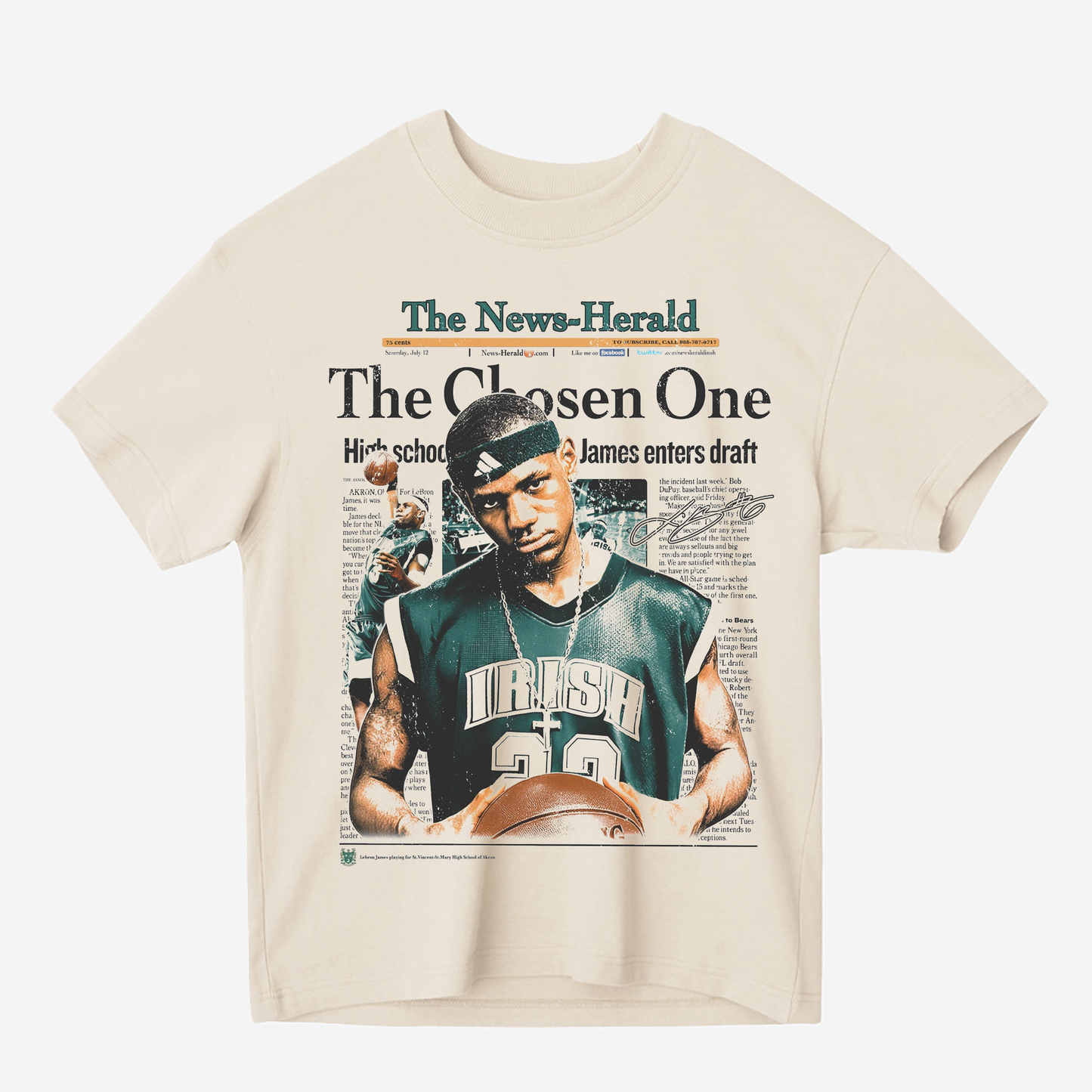 2002 Lebron James "The Chosen One" Heavyweight Graphic Tee Shirt