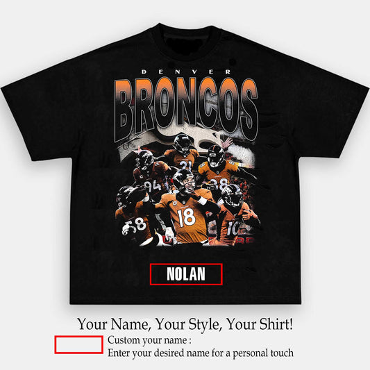 2015 BRONCOS 1.0 TEE - AMERICAN FOOTBALL GRAPHIC TEE | Personalize with Your Name