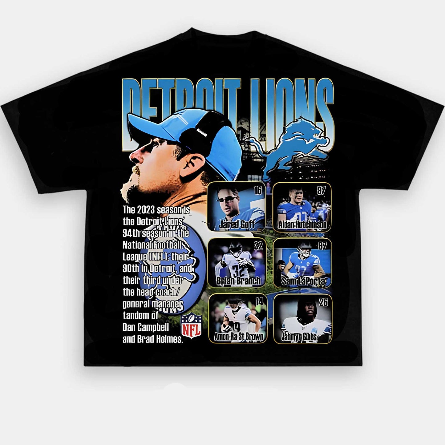 2023 LIONS 1.0 TEE - AMERICAN FOOTBALL GRAPHIC TEE | Personalize with Your Name