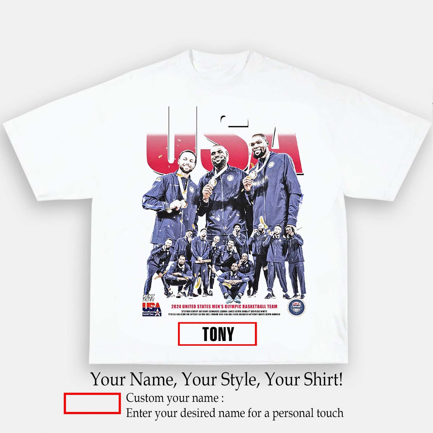 2024 Olympic Gold Medal Tee | Personalize with Your Name