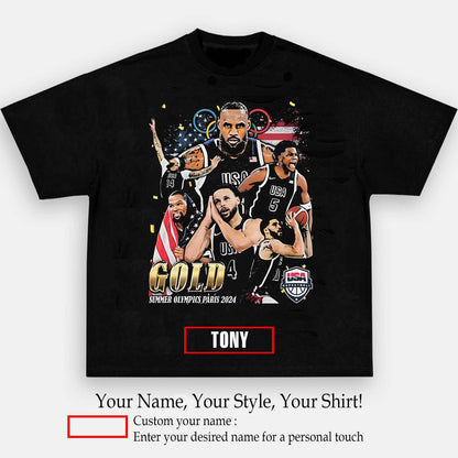 2024 USA BASKETBALL TEAM 8.21 GRAPHIC TEE | Personalize with Your Name