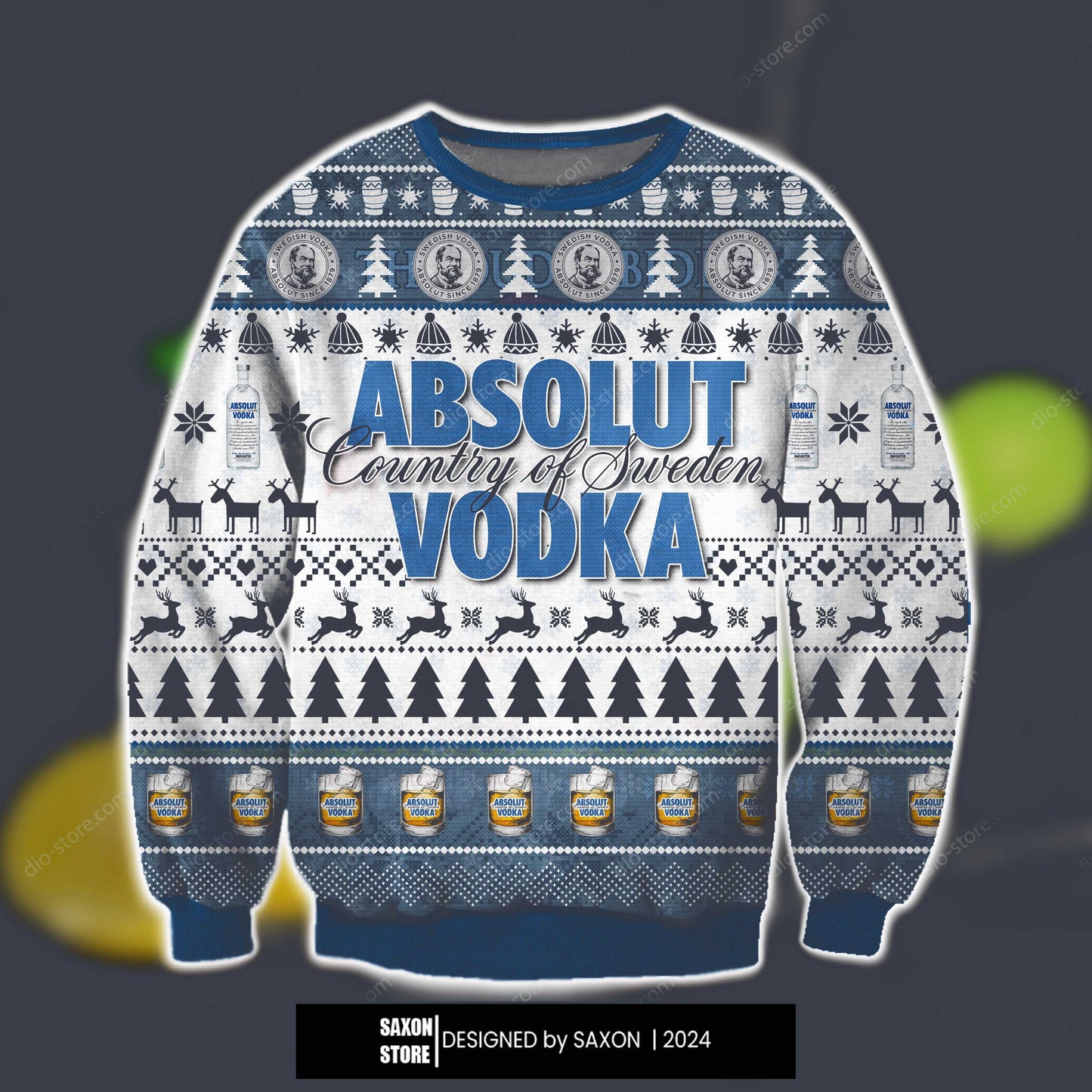 3D All Over Print Absolut Vodka Ugly Christmas Sweatshirt Hoodie All Over Printed