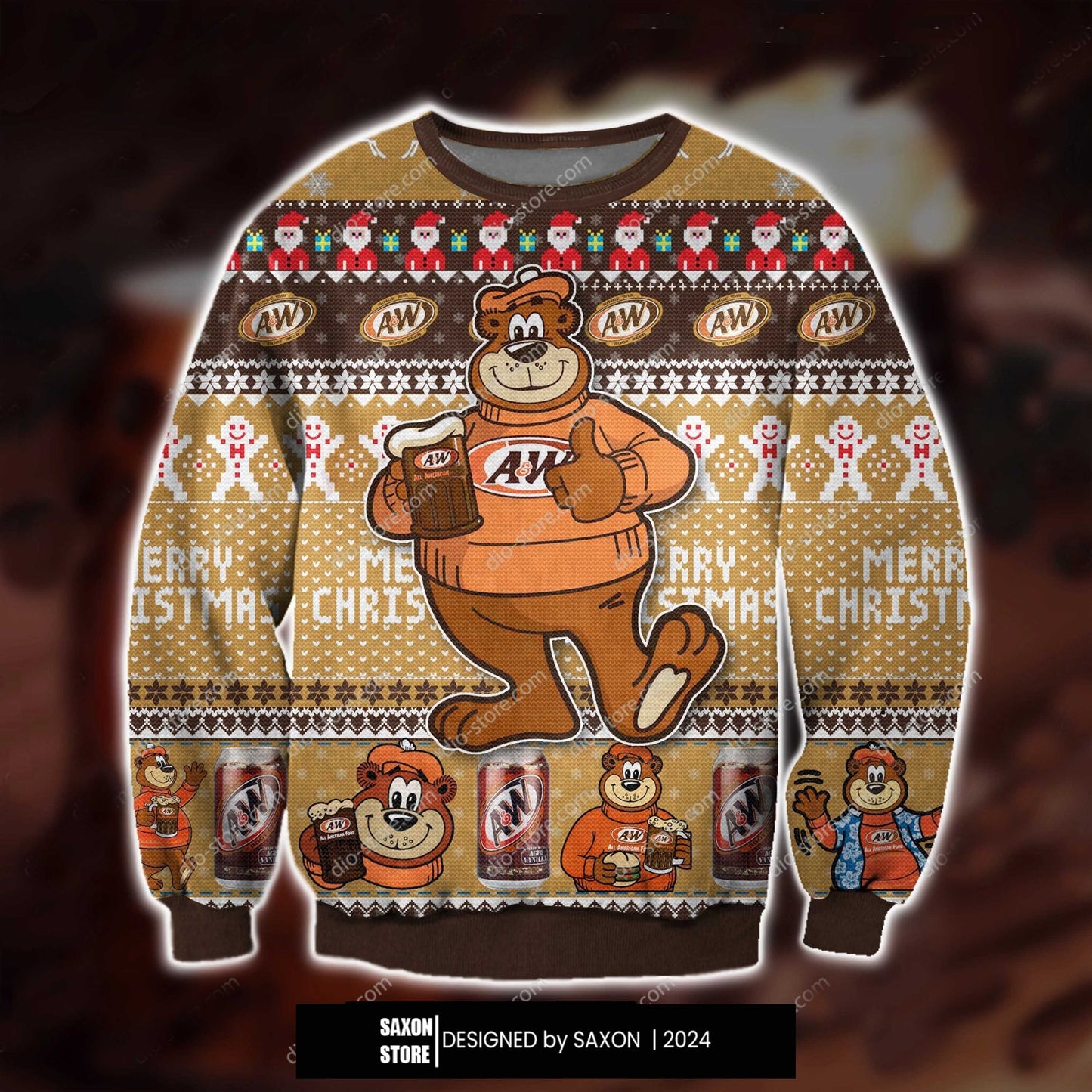 3D All Over Print Aw Root Beer Since 1919 Ugly Christmas Sweater Hoodie All Over Printed