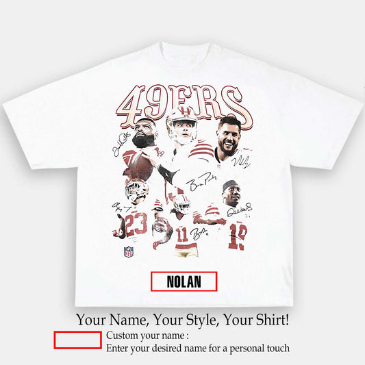 49ERS 1.3 TEE - AMERICAN FOOTBALL GRAPHIC TEE | Personalize with Your Name