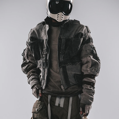 Functional Mecha Style Cargo Jacket Men