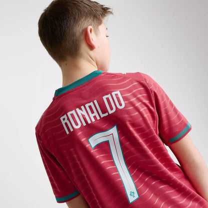 Youth Cristiano Ronaldo Portugal Home Soccer Jersey 2026 Kids Home Kit