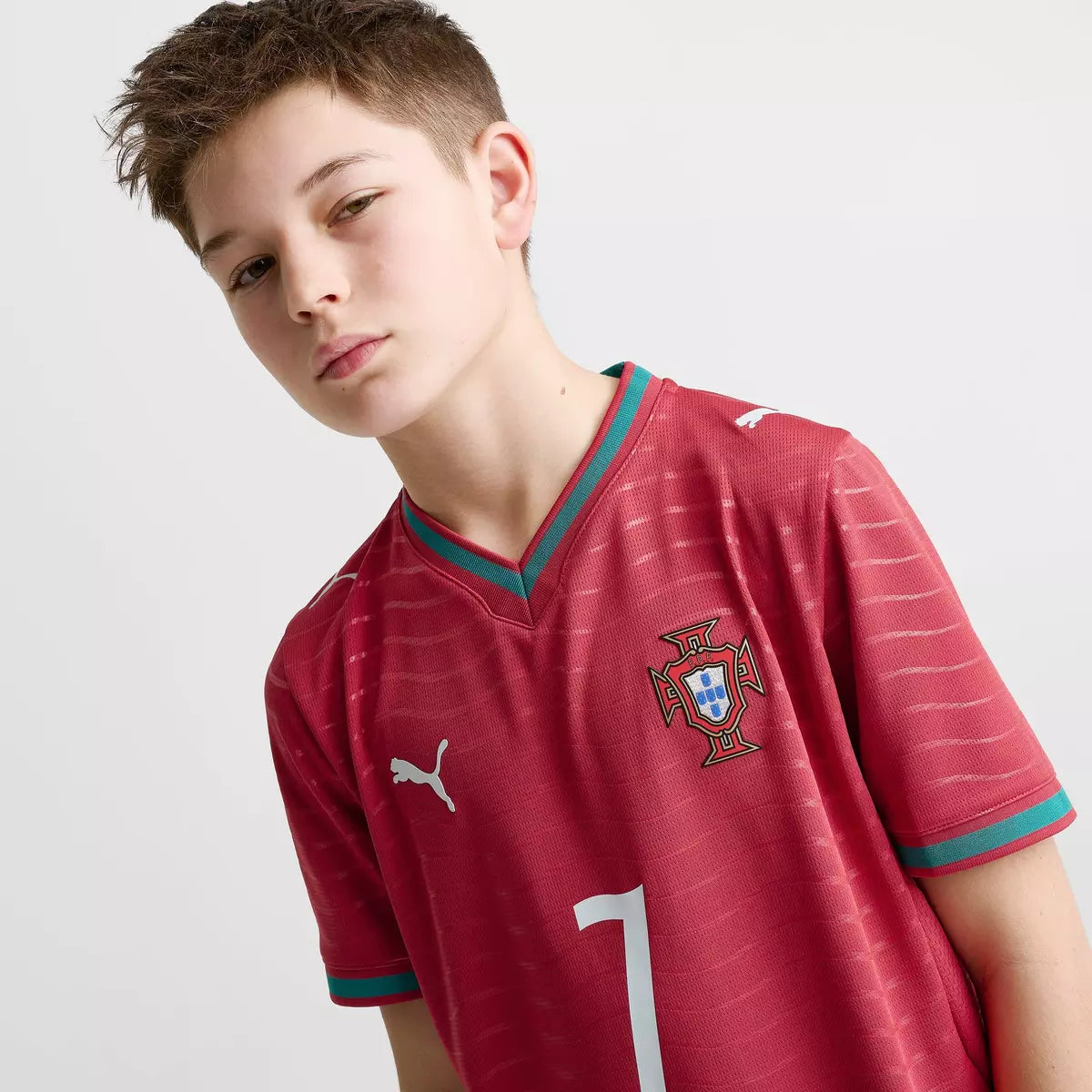 Youth Cristiano Ronaldo Portugal Home Soccer Jersey 2026 Kids Home Kit