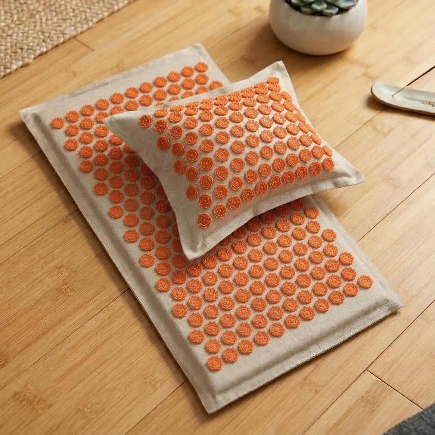 Acupressure Mat and Pillow Set for Back and Neck Pain Relief