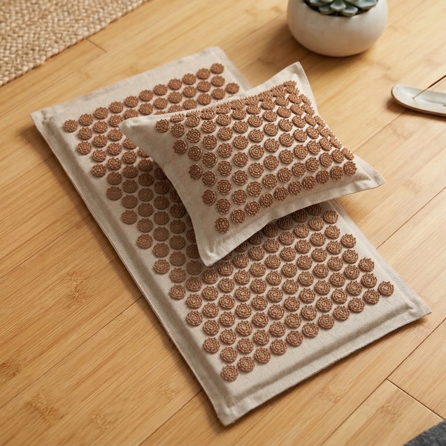 Acupressure Mat and Pillow Set for Back and Neck Pain Relief