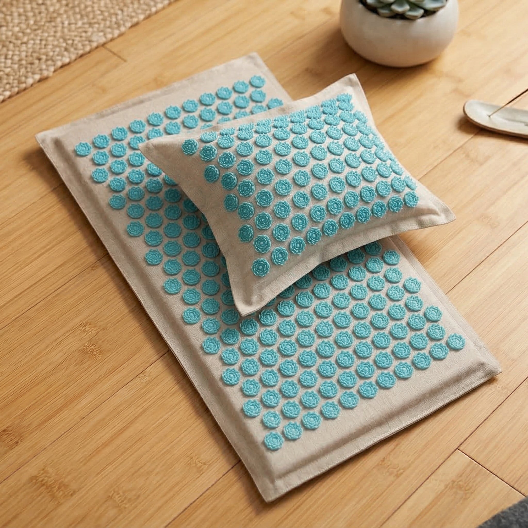 Acupressure Mat and Pillow Set for Back and Neck Pain Relief