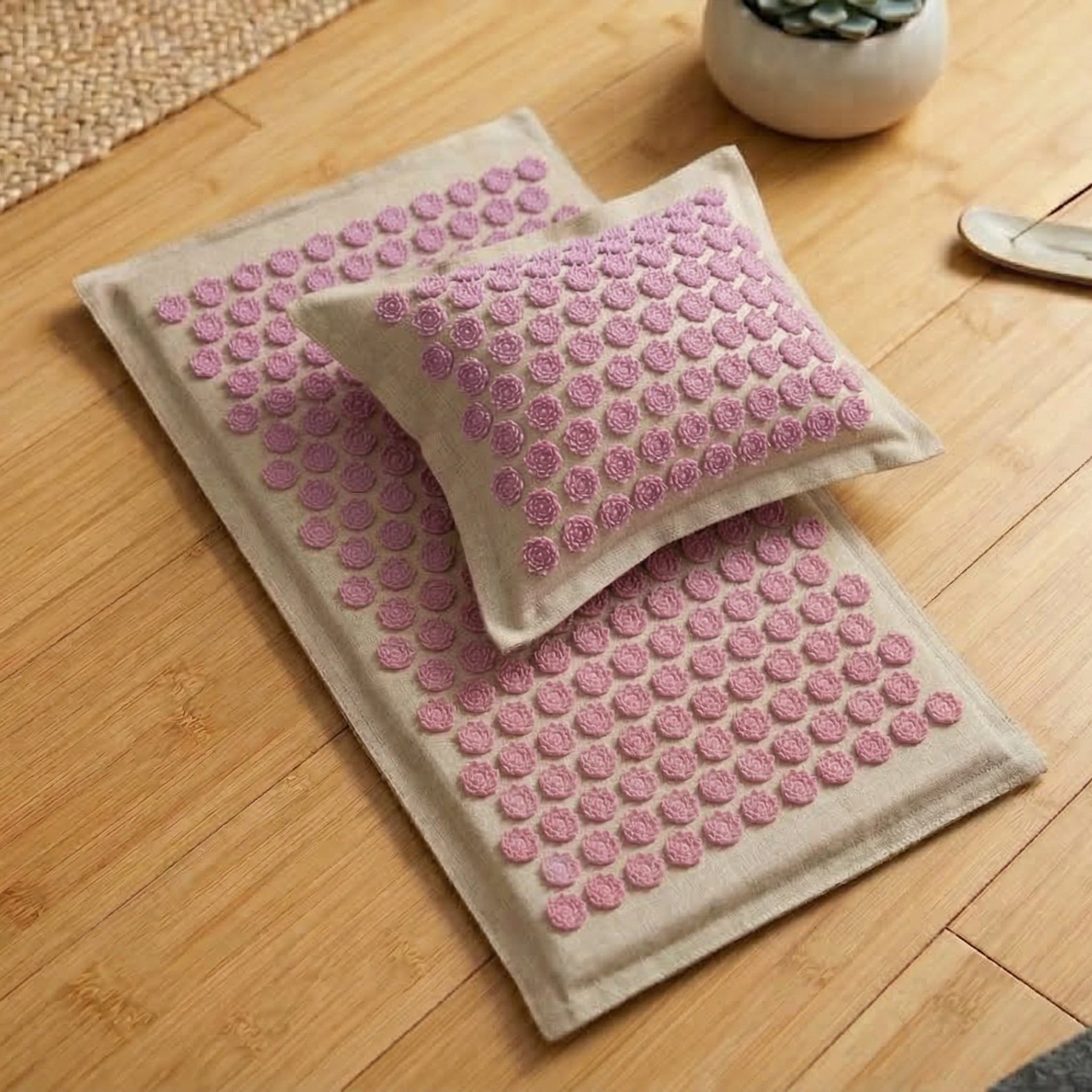 Acupressure Mat and Pillow Set for Back and Neck Pain Relief