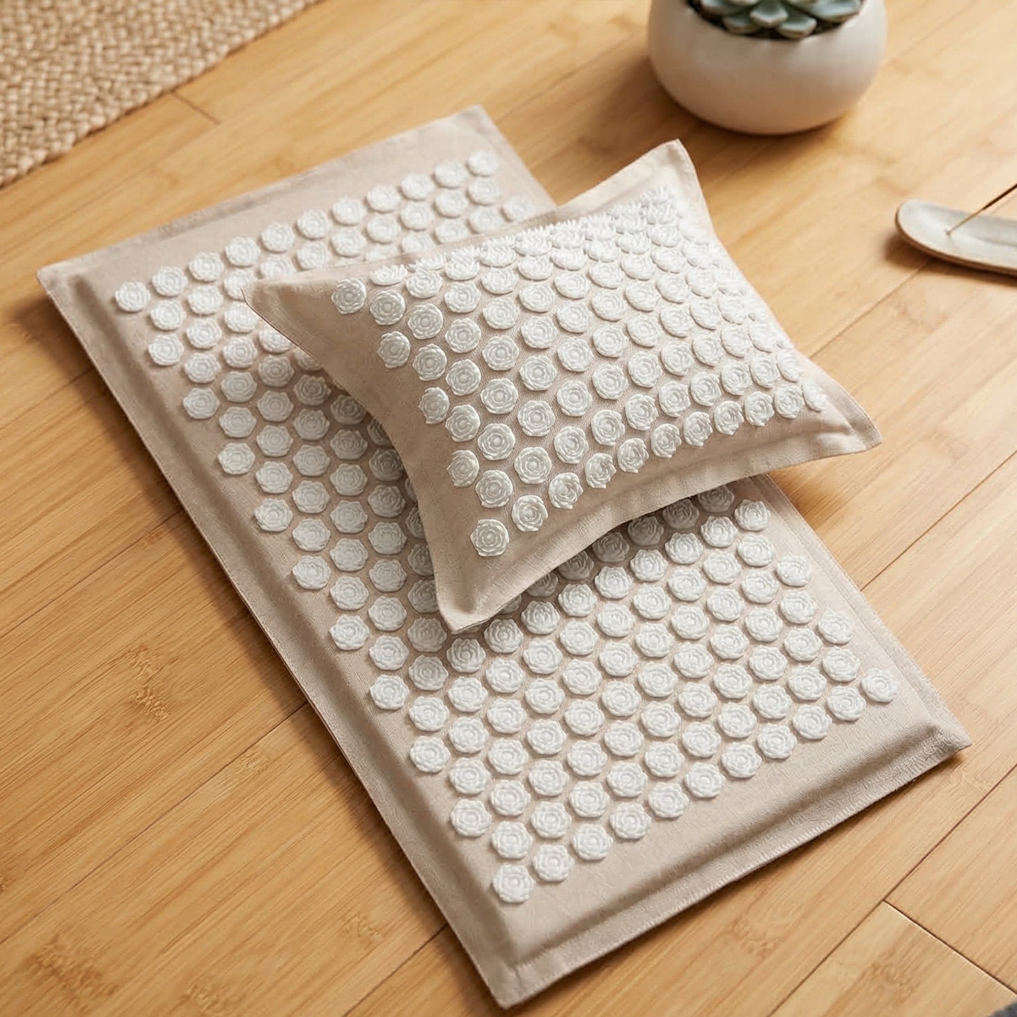 Acupressure Mat and Pillow Set for Back and Neck Pain Relief