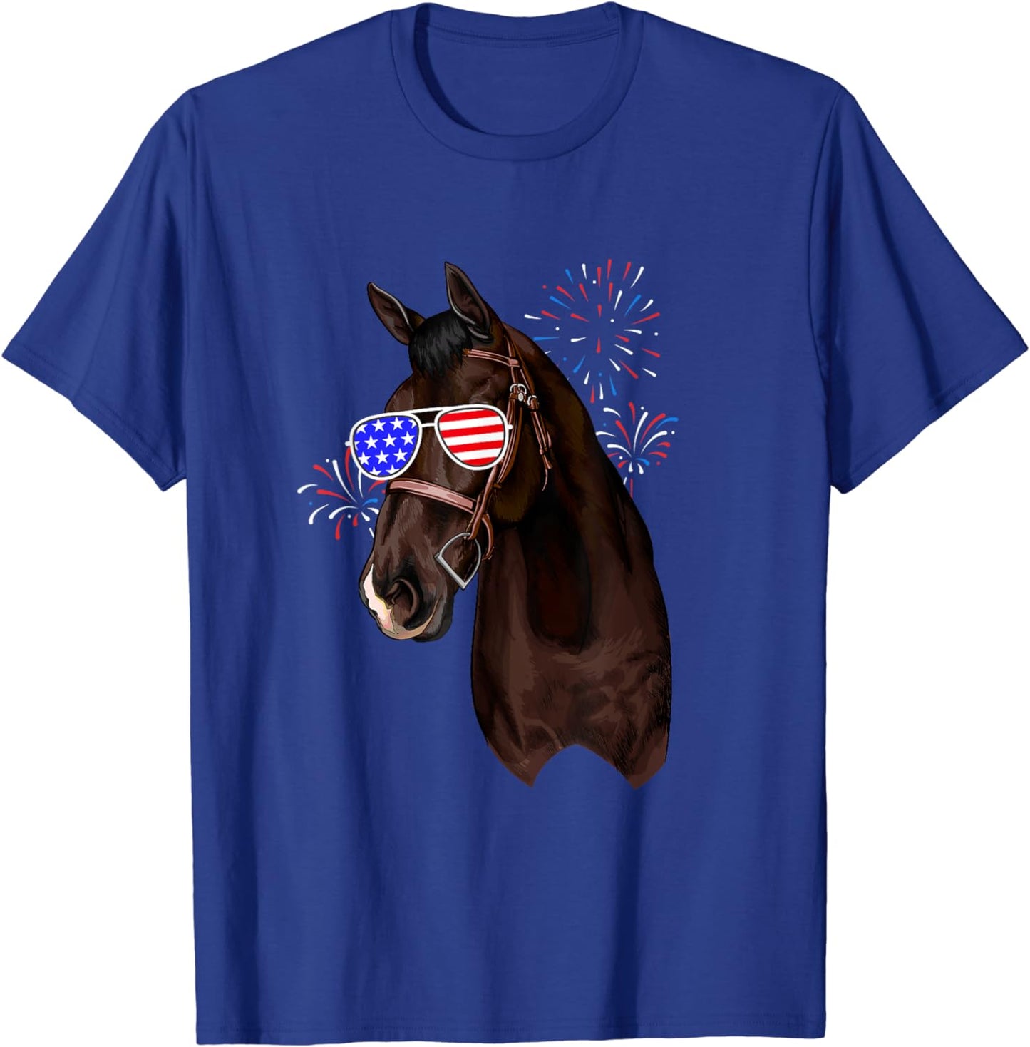 American Flag Horse 4th Of July Vintage Patriotic Rider T-Shirt