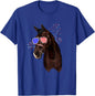 American Flag Horse 4th Of July Vintage Patriotic Rider T-Shirt