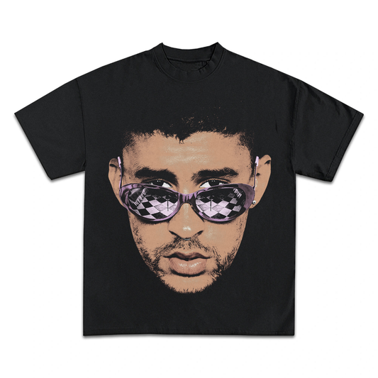 Bad Bunny Shirts - Bad Bunny "Big Face Shades" Graphic Tee