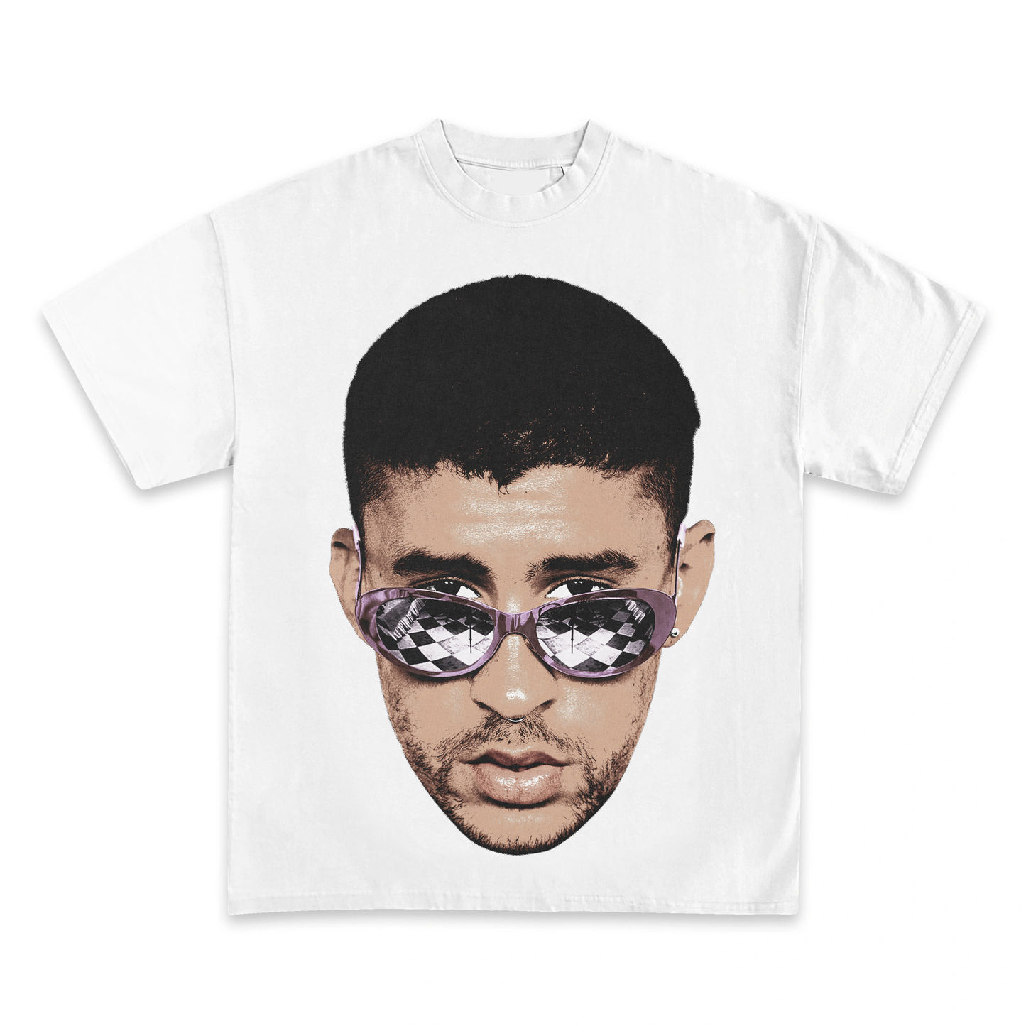Bad Bunny Shirts - Bad Bunny "Big Face Shades" Graphic Tee