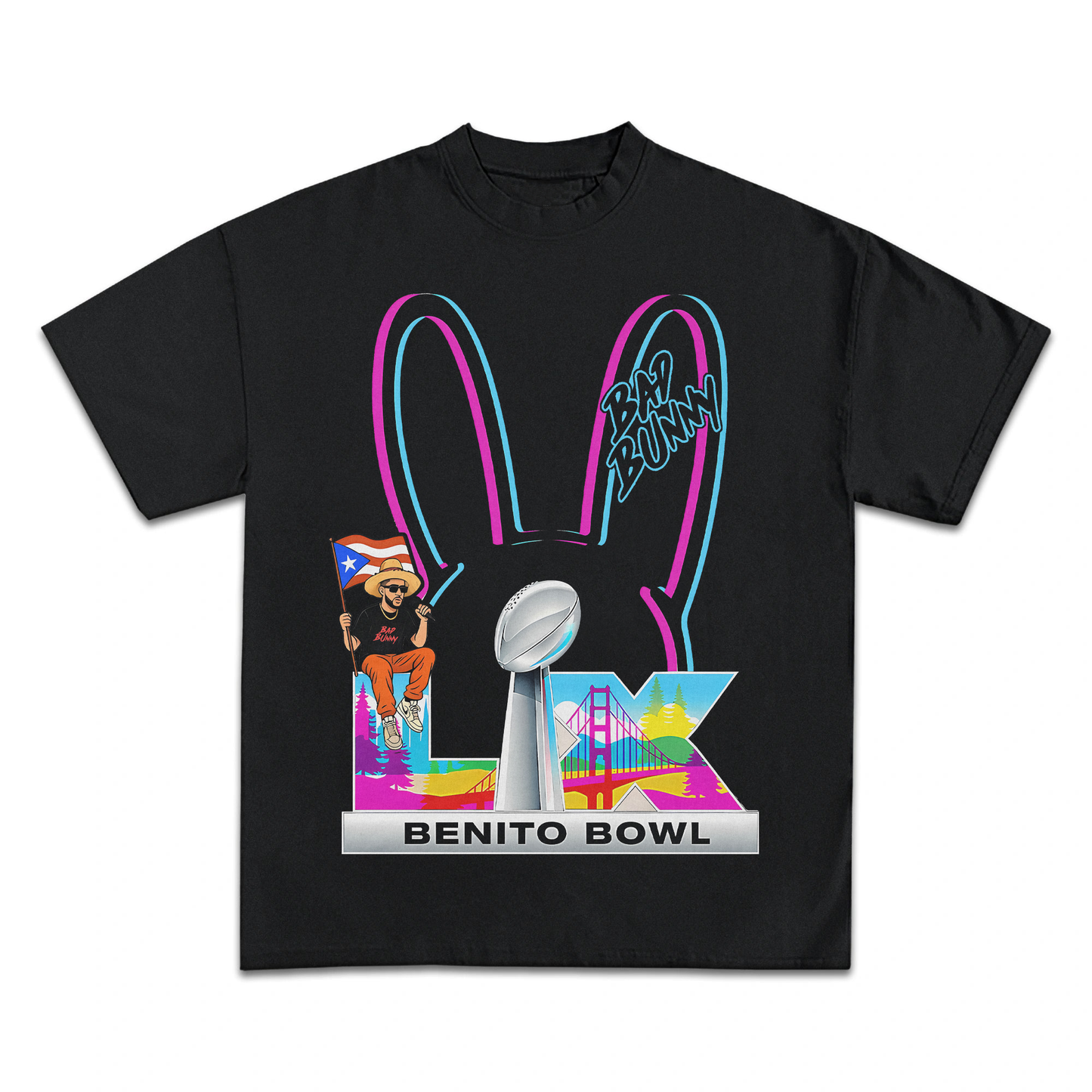 Bad Bunny Shirts - Bad Bunny "Benito Bowl" Graphic Tee
