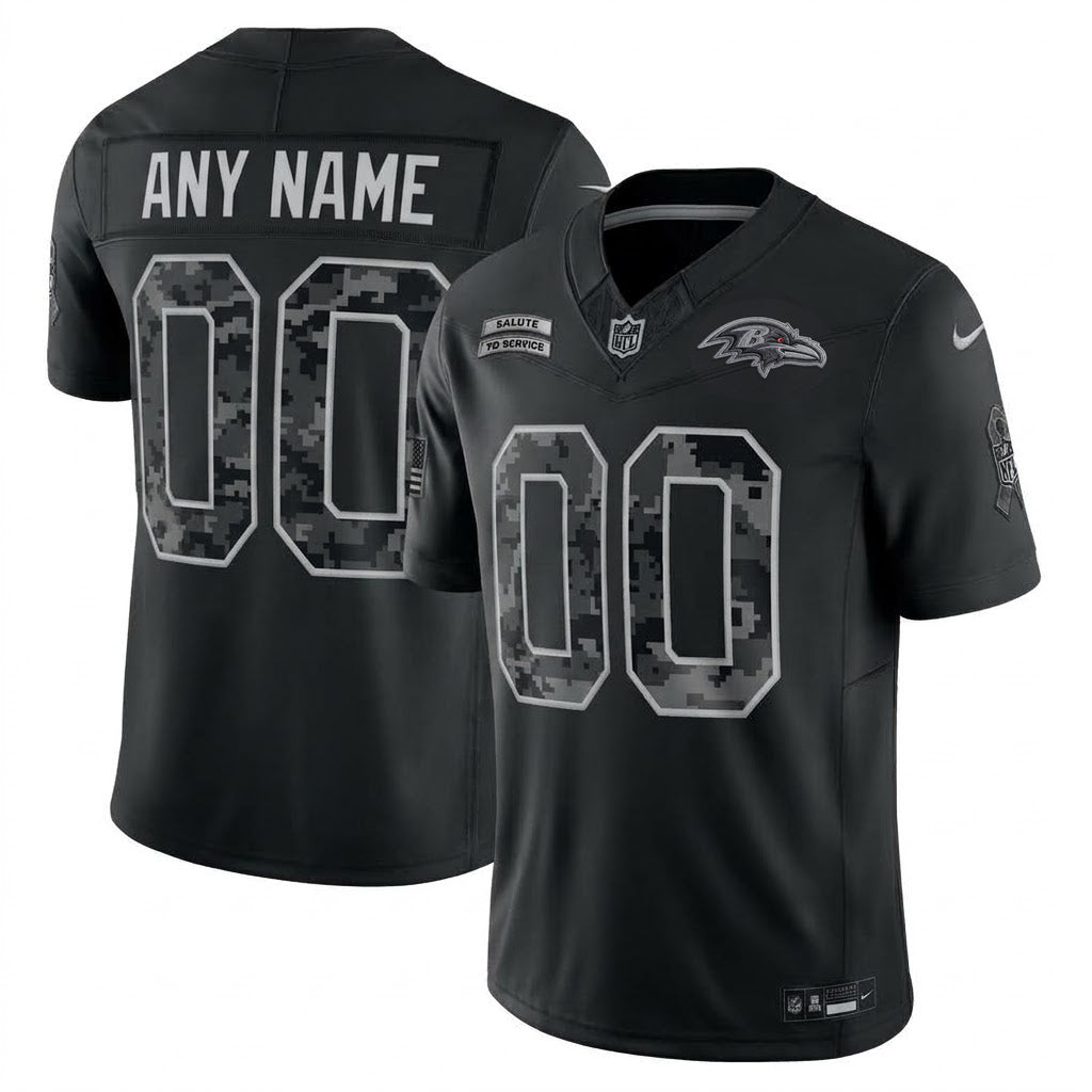 Baltimore Ravens 2026 Salute to Service Stitched Limited Jersey - Black