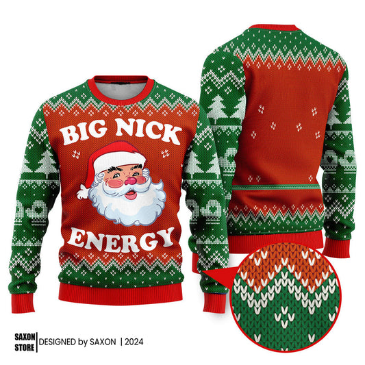 Big Nick Energy Santa Funny Ugly Christmas Sweater