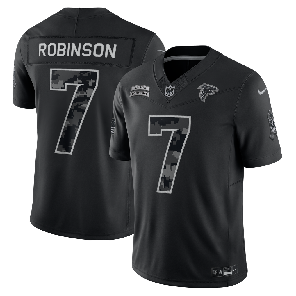 Bijan Robinson Atlanta Falcons 2026 Salute to Service Stitched Limited Jersey - Black