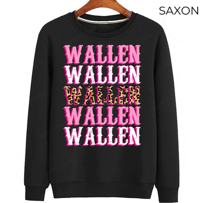 Wallen Sweatshirt, Wallen Western Graphic Tee, Country Music Shirt, Cowgirl Wallen Sweatshirt, Pink Leopard Wallen, Western Cowboy Tee Sweater And Sweatshirt Young-sized, Shirt Match SNK 2