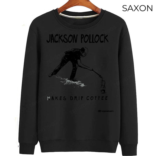 Jackson pollock t-shirt, abstract expressionist, art, coffee, tee, geeky, art history tee, coffee fan, funny graphic tee, artsy shirt, s-2xl Sweater And Sweatshirt Young-sized, TSdes