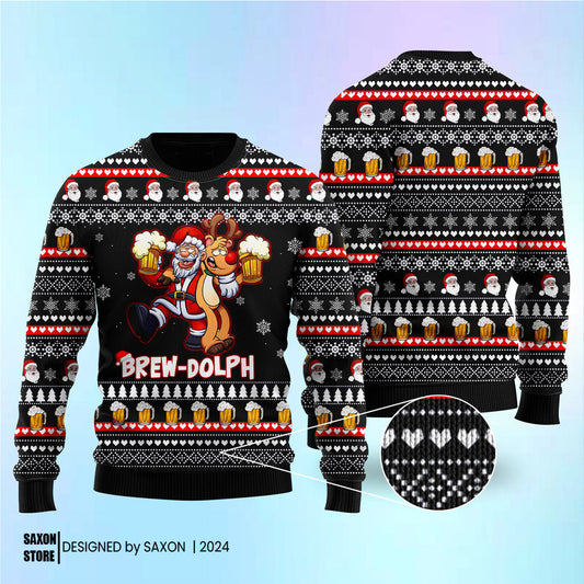 Brewdolph Reindeer Christmas Ugly Christmas Sweater