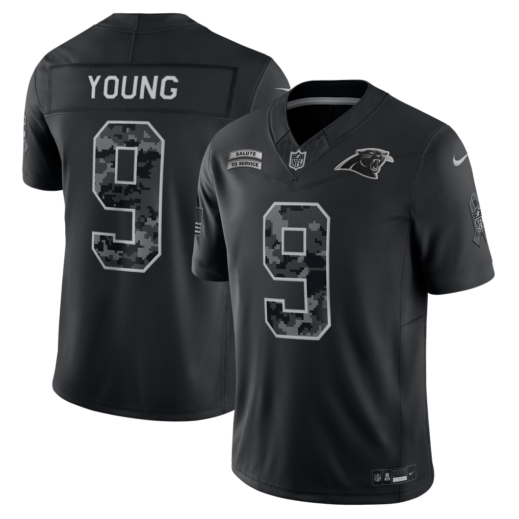 Bryce Young Carolina Panthers 2026 Salute to Service Stitched Limited Jersey - Black