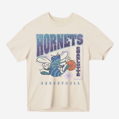 CHARLOTTE HORNETS VINTAGE Heavyweight Graphic Tee Shirt