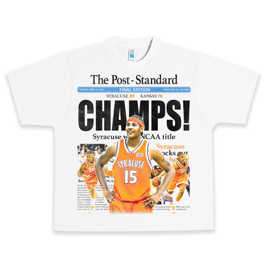 Carmelo Anthony Syracuse Champs Heavyweight Graphic Tee Shirt