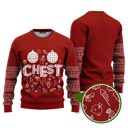 Chest Nuts Funny Ugly Christmas Sweater