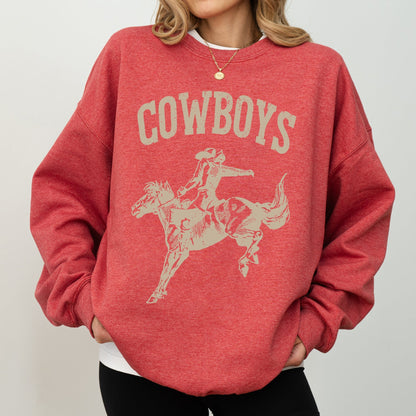 Cowboys, Bronco Rider, Cowboy, Western, Horse, Sweatshirt