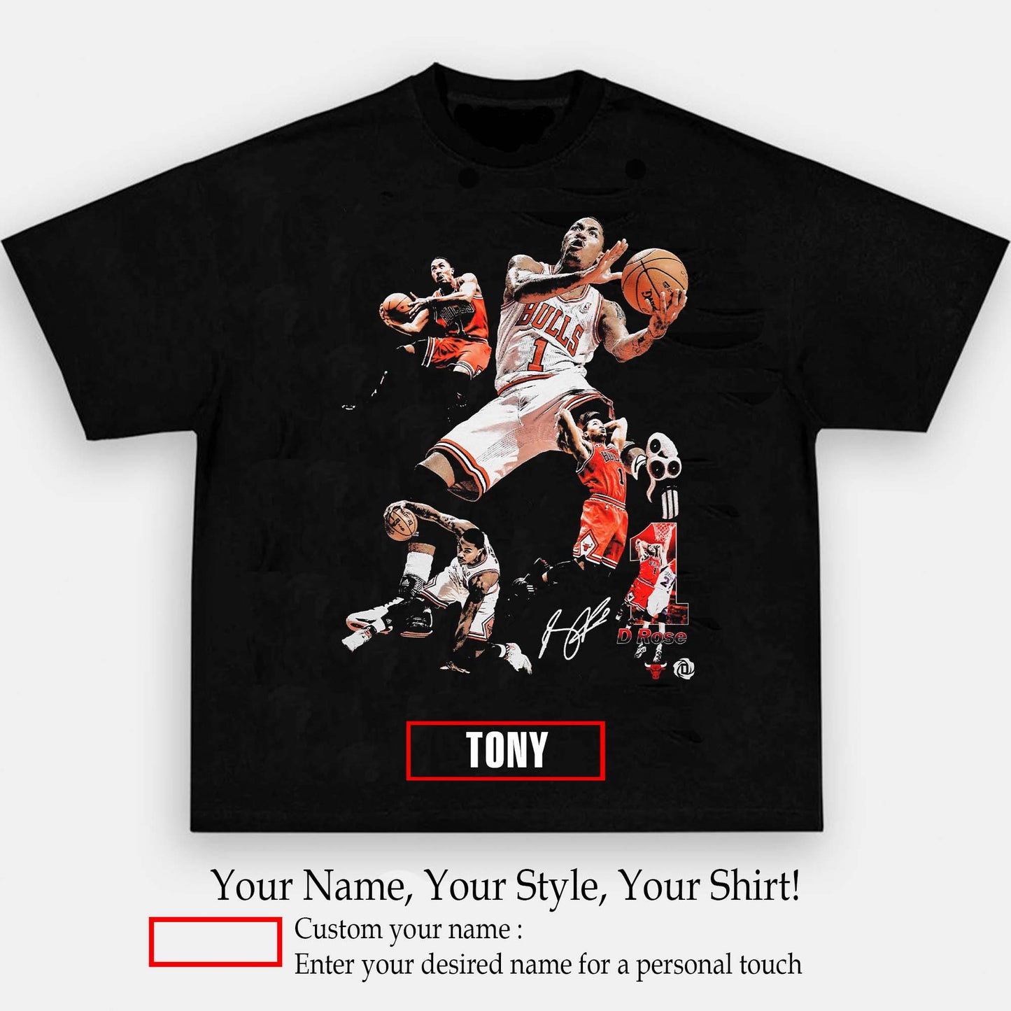 D Rose Tee | Personalize with Your Name